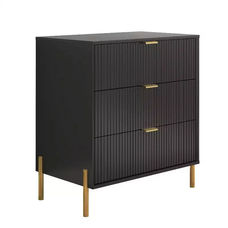 Comodini e Cassettiera Modern Elegance 3 pezzi con 3 cassetti e 5 cassetti