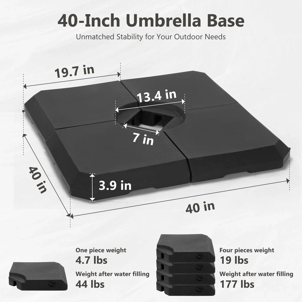 MAISON ARTS Sombrilla Cantilever Hidráulica Automática de 3.65 m, Poste de Aluminio con Rotación de 360 Grados
